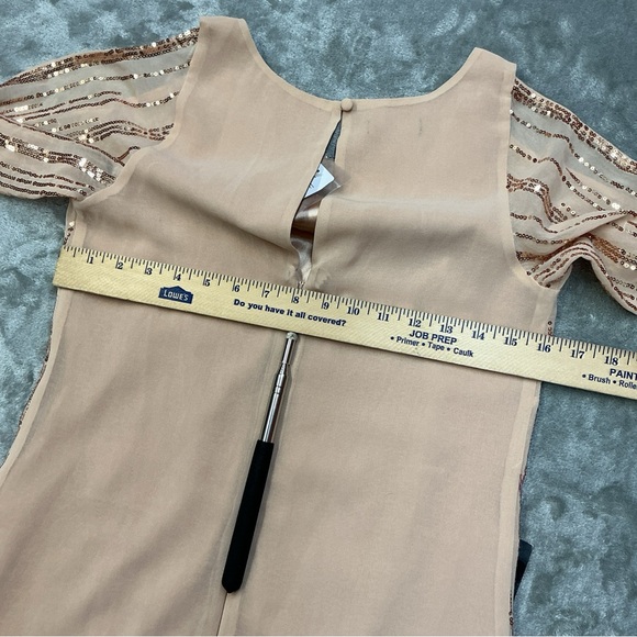 Bebe Sequin Peach Dress Arm cut outs womens XS - Picture 11 of 16